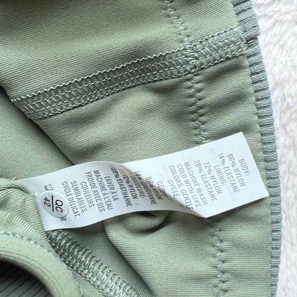 OFFLINE Aerie Real Me Ribbed Longline Sports Bra Sage Green Small 150-2698-1066